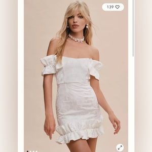 V Chapman off shoulder hollyhock dress